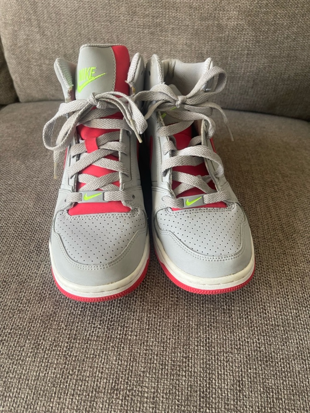 Nike Womens Grey, Pink & Neon Green High-Top Sneakers